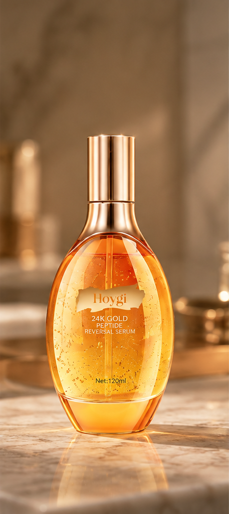 HOYGI serum bottle on marble