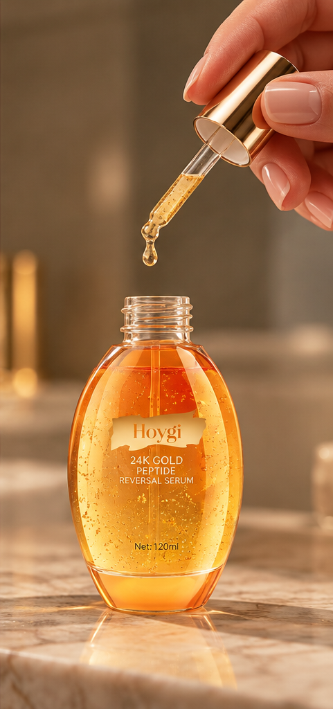 HOYGI serum bottle open with dropper